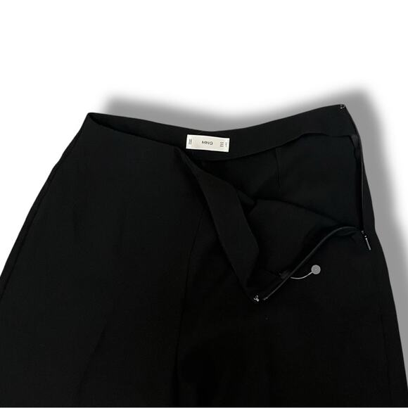 MNG by Mango black extra wide leg flat front pants NEW - Picture 2 of 4